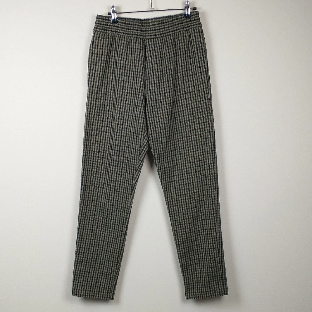 Acne Studios Wool Trousers Mens 44 XS Plaid Brown Black Check Tweed